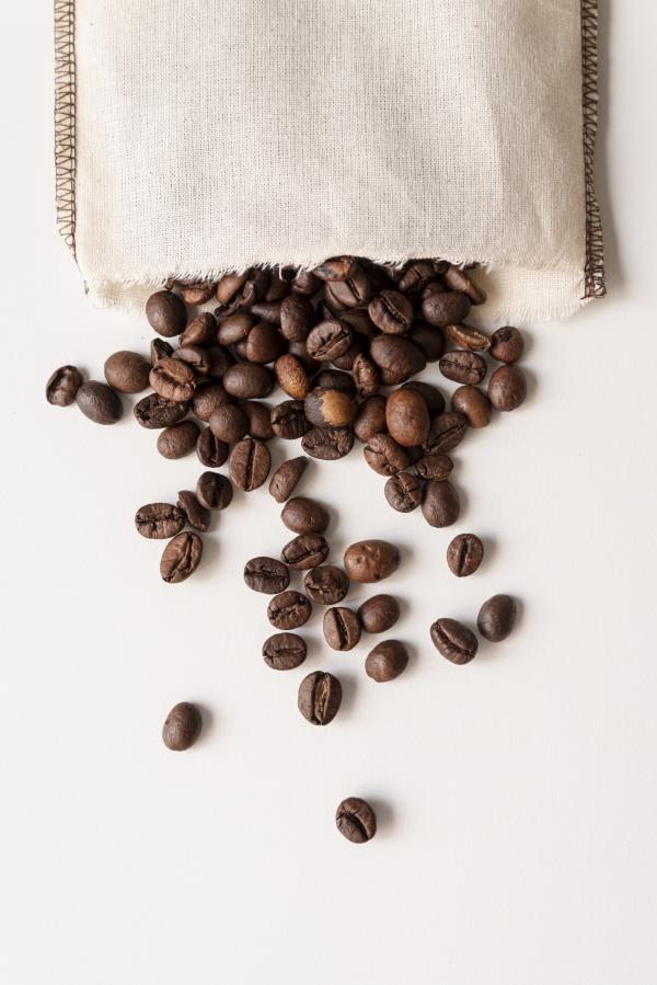 upside down coffee beans bag